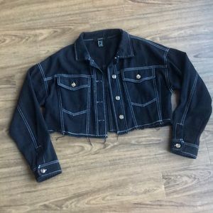 Black Cropped Jean Jacket